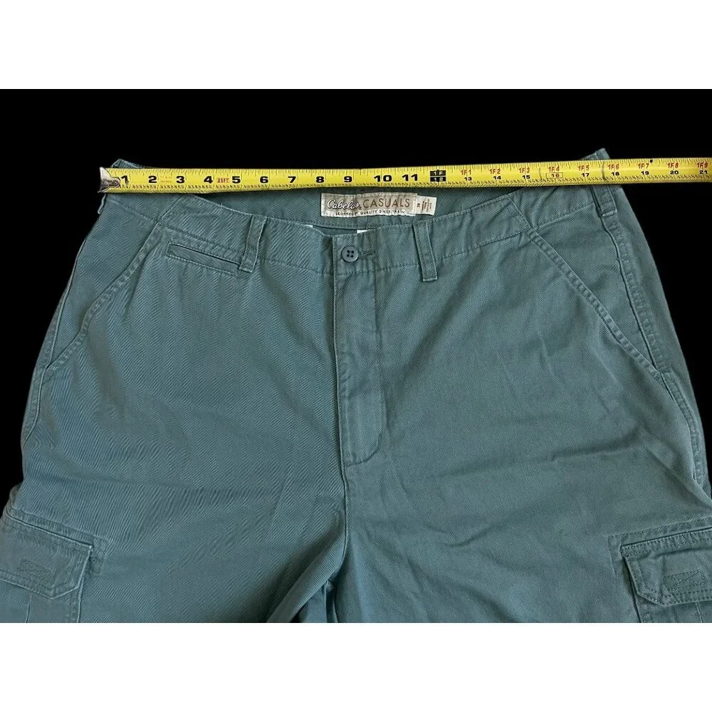 Cabela’s Casuals Men’s Cargo Shorts Teal Green Outdoor Hiking Size 38 Waist 36